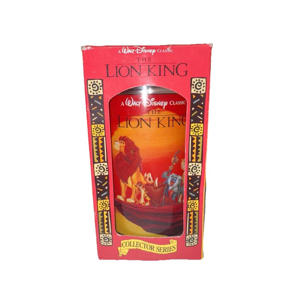 Vintage 1994 Disney Lion King Collectible Glass In Box Never Used Open Box